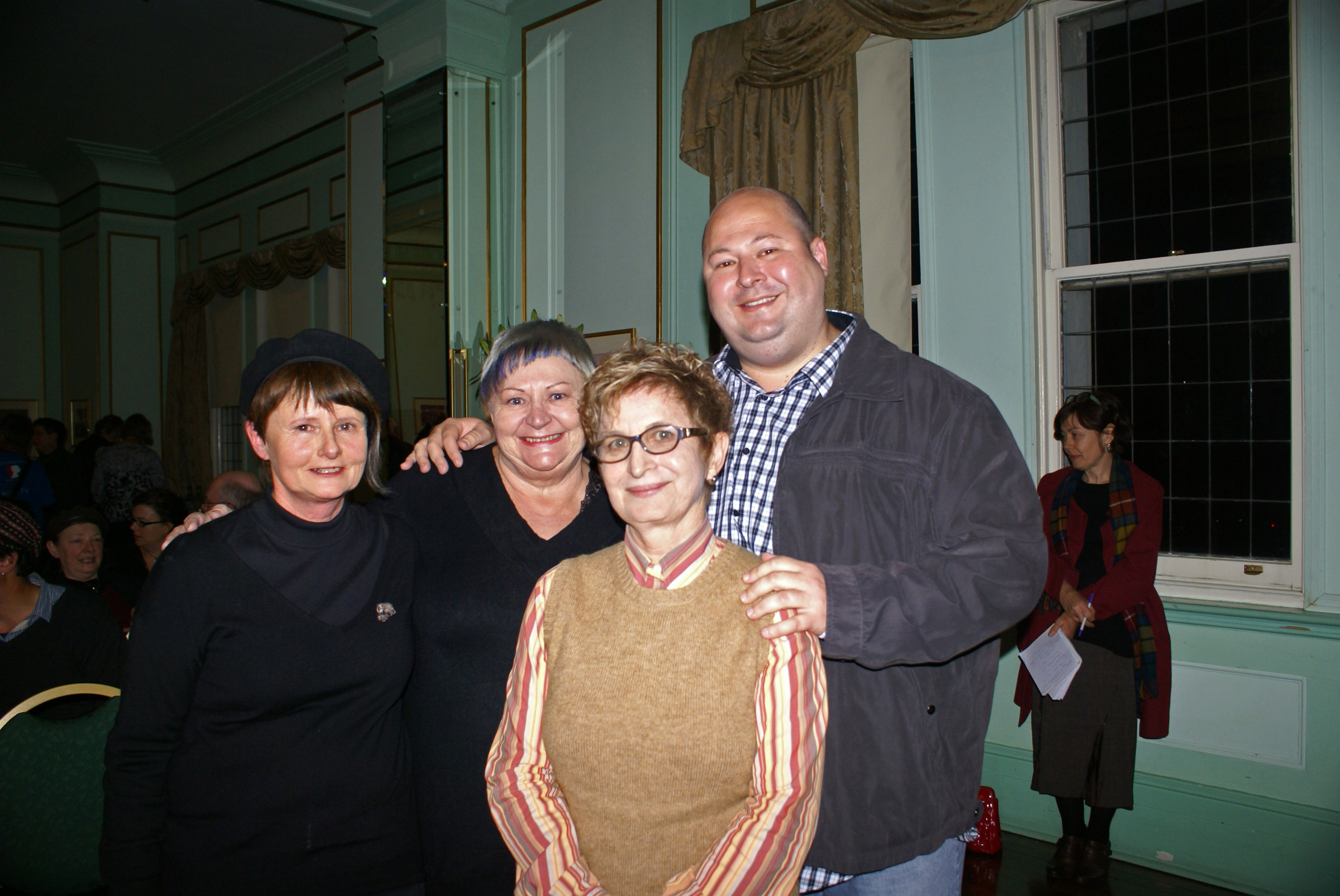 from left jane Skelton, editor, Linda Godfrey, Walter Mason and publisher Bronwyn Mehan at the Katoomba launch of Lives of the Dead